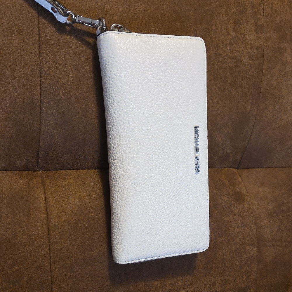 Michael Kors Ivory Textured Wristlet